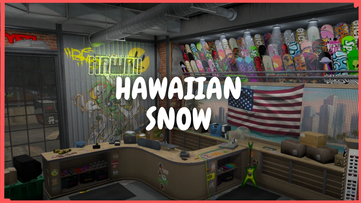 Hawaiian Snow MLO FiveM | Clothing Store & Indoor Skatepark | Open Source